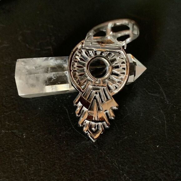 Vintage Rhinestone Art Deco Dress Clip, Unmarked, DISCOUNTED - Picture 6 of 6